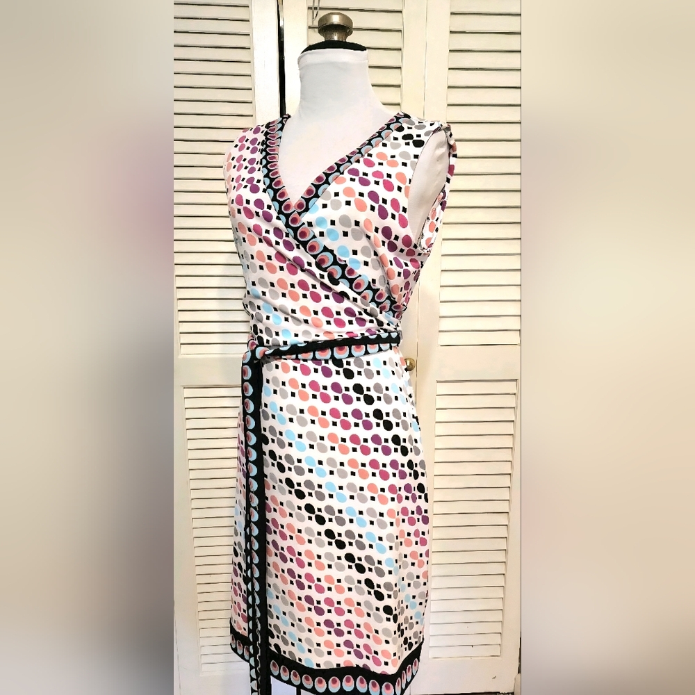 Polka Dot Wrap Dress - Multicolor